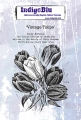 IndigoBlu Gummistempel - Vintage Tulips A6 Red Rubber Stamp