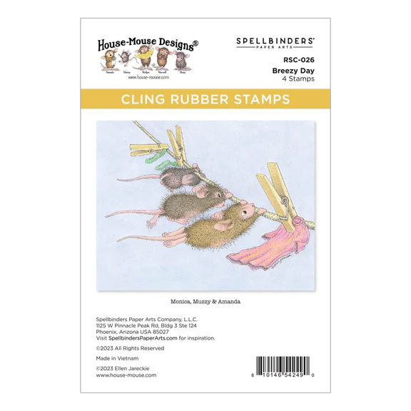 Spellbinders Breezy Day Cling Rubber Stamp Set - House Mouse Stempelgummi
