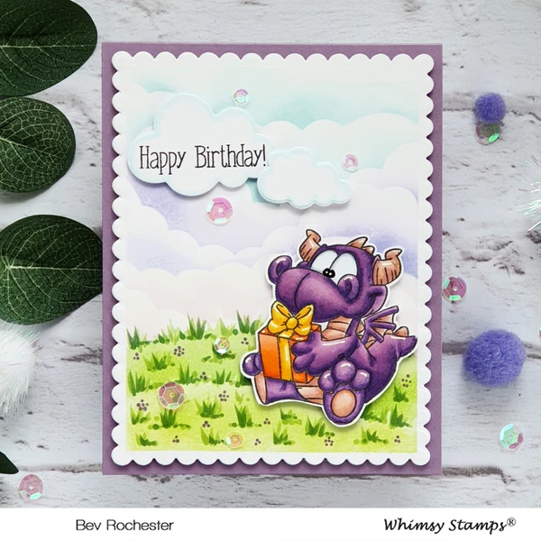 Bild 3 von Whimsy Stamps Clear Stamps  - Birfday Dragons Geburtstag Drache