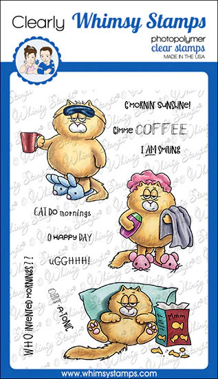 Whimsy Stamps Clear Stamps  - Cat Do Mornings - Katze