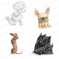 Gummistempel Stamping Bella Cling Stamp FRENCHIE, SCOTTIE, POODLE AND DACHSIE RUBBER STAMPS