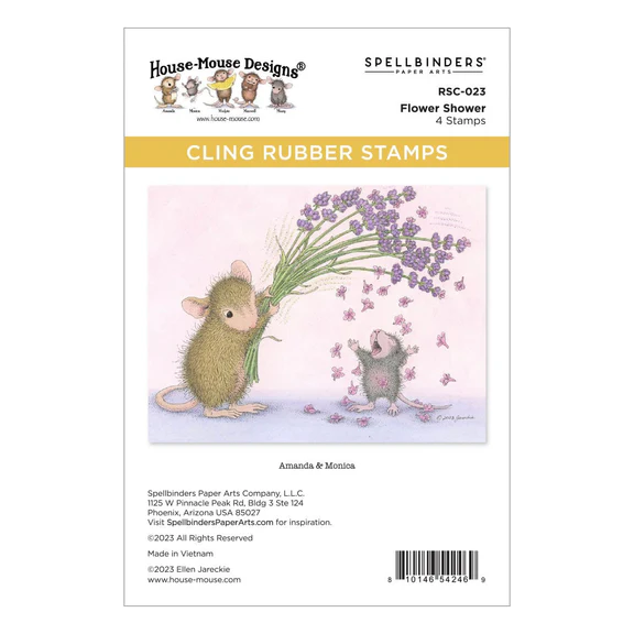Spellbinders Flower Shower Cling Rubber Stamp Set - House Mouse Stempelgummi