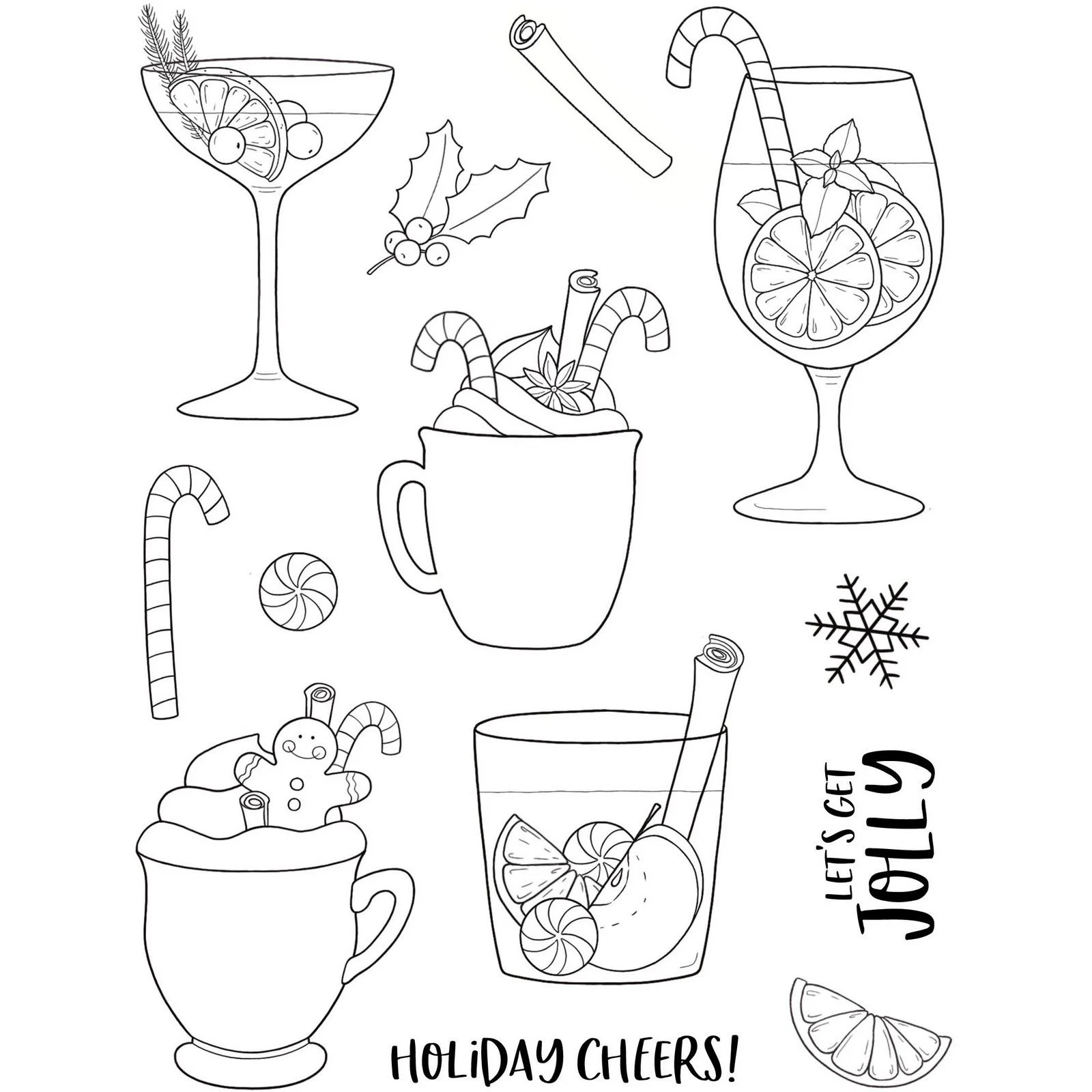 Bild 2 von Creative Expressions • Jane's Doodles Clear Stamps Holiday Cheers - Weihnachten Getränke