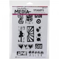Dina Wakley Media Cling Stamps - Primitive Icons 