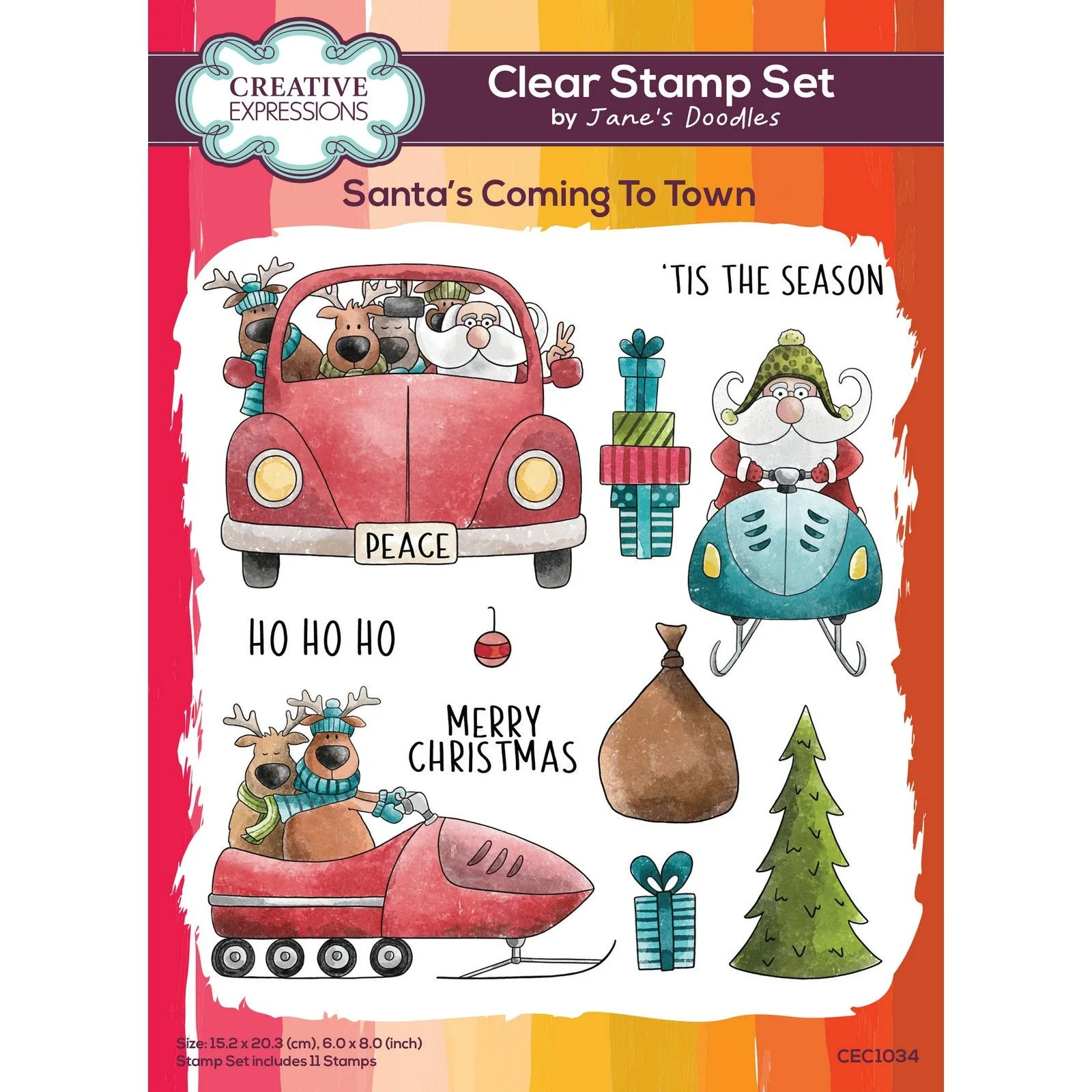 Creative Expressions • Jane's Doodles Clear Stamps Santa's Coming To Town - Weihnachtsmann
