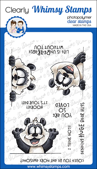 Whimsy Stamps Clear Stamps - Panda Peekers