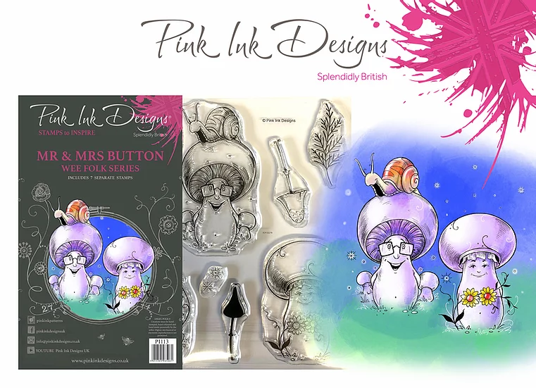 Pink Ink Designs - Stempel  Mr & Mrs Button - Pilz