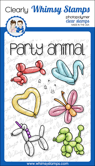 Whimsy Stamps Clear Stamps -  Party Animal Balloons - Luftballon