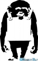 StempelBar Stempelgummi Affe mit Schild