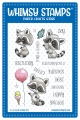 Whimsy Stamps Clear Stamps - Raccoon Happy Day