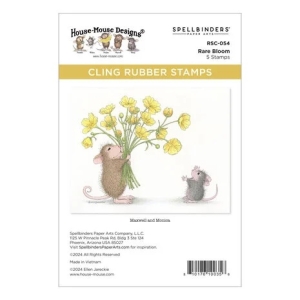 Spellbinders--Rare-Bloom-Cling-Rubber-Stamp-Set---House-Mouse-Stempelgummi