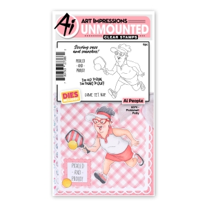 Art-Impressions-Clear-Stamps-with-dies-Pickleball-Patty---Ai-People-Stempelset-inkl-Stanzen