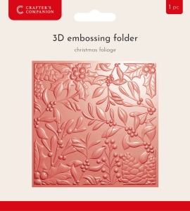 Crafters-Companion---Christmas-3D-Embossing-Folder-55x55-Inch-Christmas-Foliage---Prgefolder