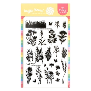Waffle-Flower-Postage-Collage-Wild-Flower-Silhouettes-Clear-Stamp-Set---Stempel