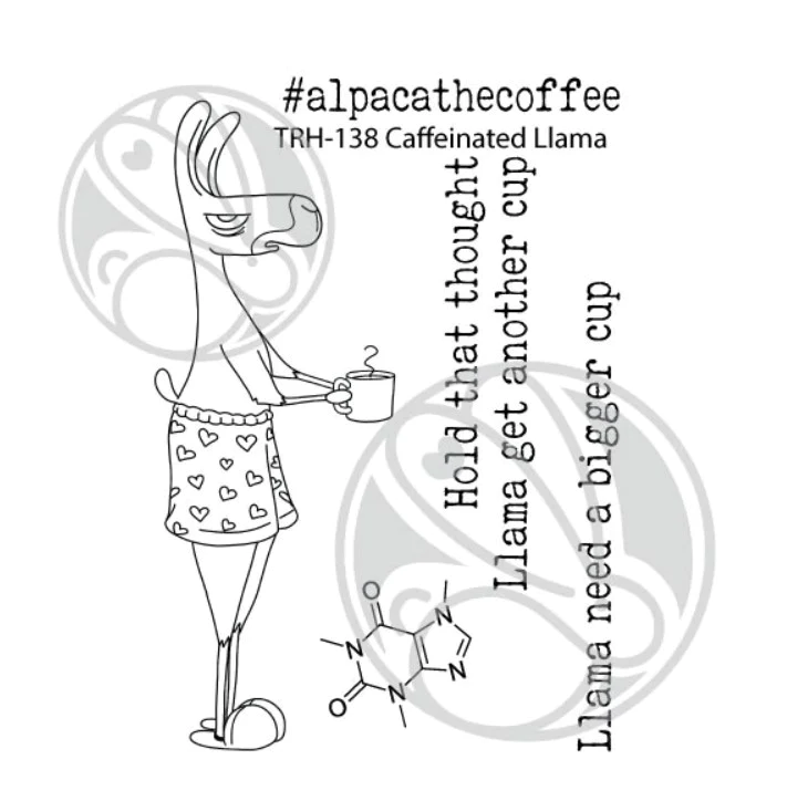 The-Rabbit-Hole-Designs-Clear-Stamps----Caffeinated---Llama---Lama
