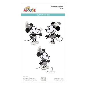 Spellbinders-Steamboat-Willie-Duo-Etched-Dies---Stanz-Set-Mickey--Minnie-Mouse
