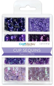 Craft-Medley-Creative-Essentials-Cup-Sequins---Pailletten-Viola