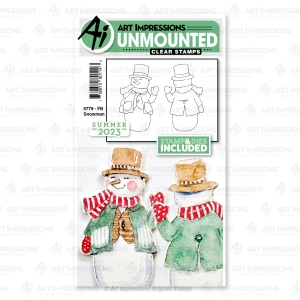 Art-Impressions-Clear-Stamps-with-dies-FB-Snowman--Schneemann-Stempelset-inkl-Stanzen