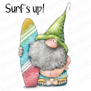 Gummistempel-Stamping-Bella-Cling-Stamp-GNOME-WITH-A-SURFBOARD