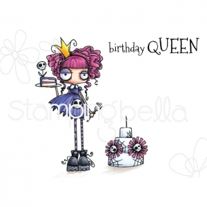 Gummistempel-Stamping-Bella-Cling-Stamp-ODDBALL-BIRTHDAY-QUEEN-RUBBER-STAMP