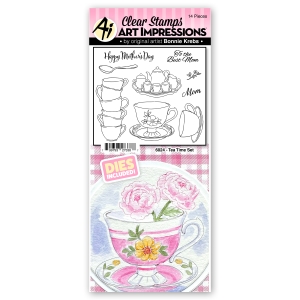 Art-Impressions-Clear-Stamps-Tea-Time-Set---Stempelset-inkl-Stanzen