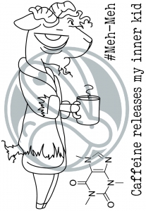 The-Rabbit-Hole-Designs-Clear-Stamps----Caffeinated---Goat---Ziege