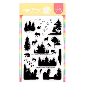 Waffle-Flower-Postage-Collage-Forest-Sunset--Clear-Stamp-Set---Stempel
