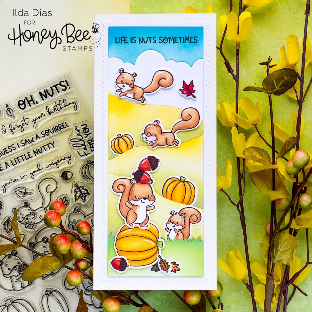 Bild 1 von Honey Bee Stamps Clearstamp  - Nuts About You - Eichhörnchen