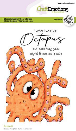 Bild 1 von CraftEmotions Stempel - clearstamps A6 - Ocean 8 Carla Creaties - Oktopus