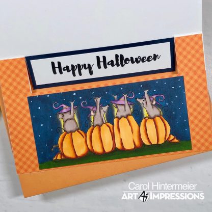 Bild 1 von Art Impressions Clear Stamps Pumpkin Mice Flip Card - Mäuse mit Kürbissen