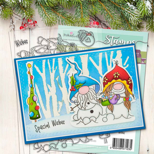 Bild 1 von Polkadoodles Clear Stamps - Gnome Jolly Holly Wishes - Weinachten Wünsche
