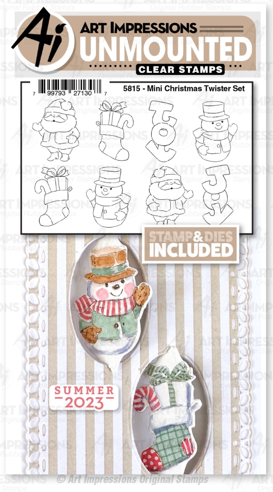 Bild 1 von Art Impressions Clear Stamps with dies Mini Christmas Twisters Set - Stempelset inkl. Stanzen
