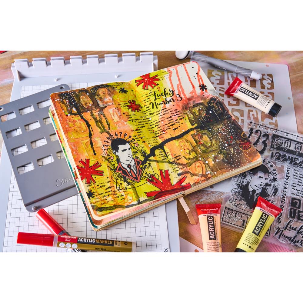 Bild 1 von Sizzix Studio Clear Stamps Set - Stencil/Stempel - Strength in Numbers by Cat Kerr