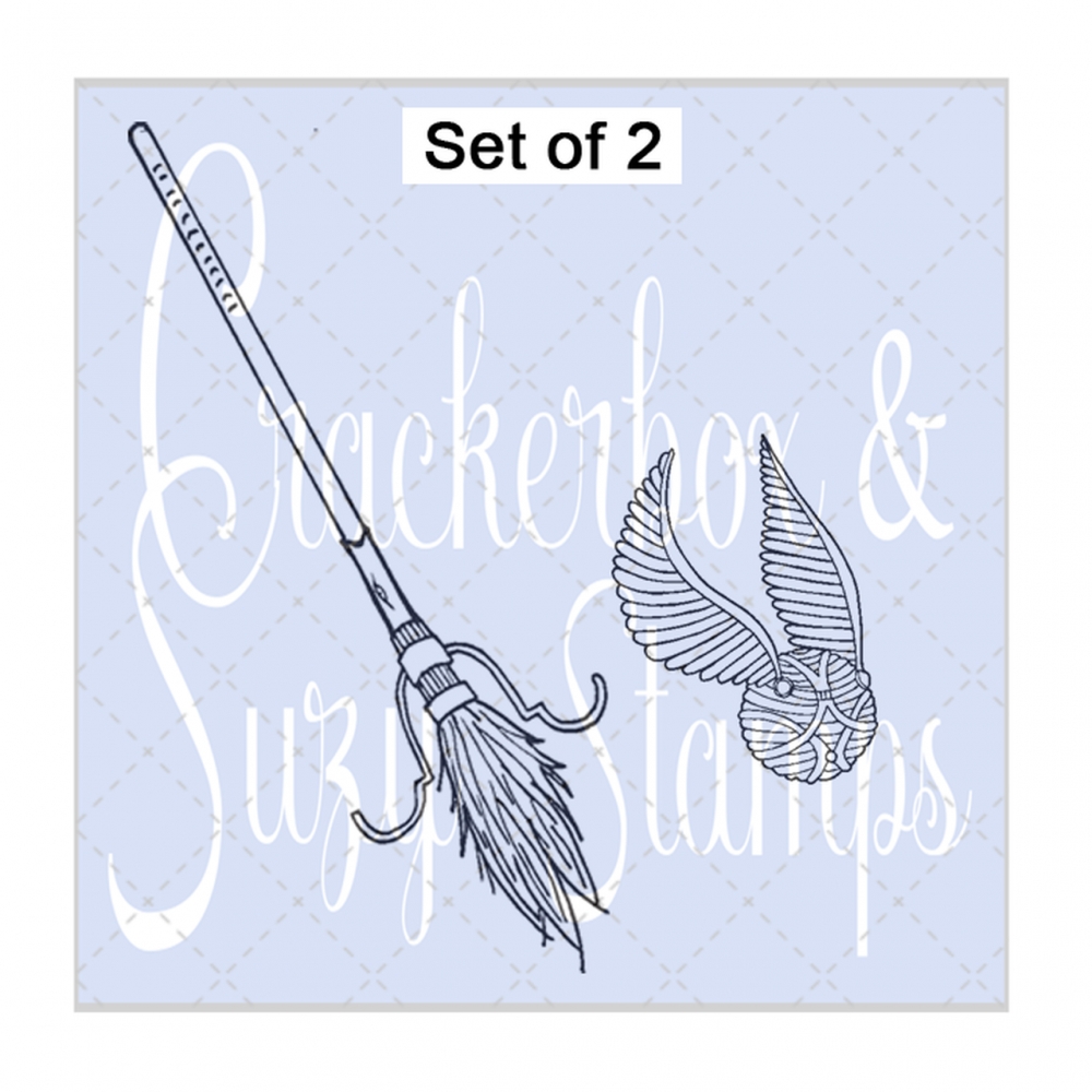 Bild 1 von Crackerbox & Suzy Stamps Cling - Gummistempel Broom and Snitch Set of 2 - Besen