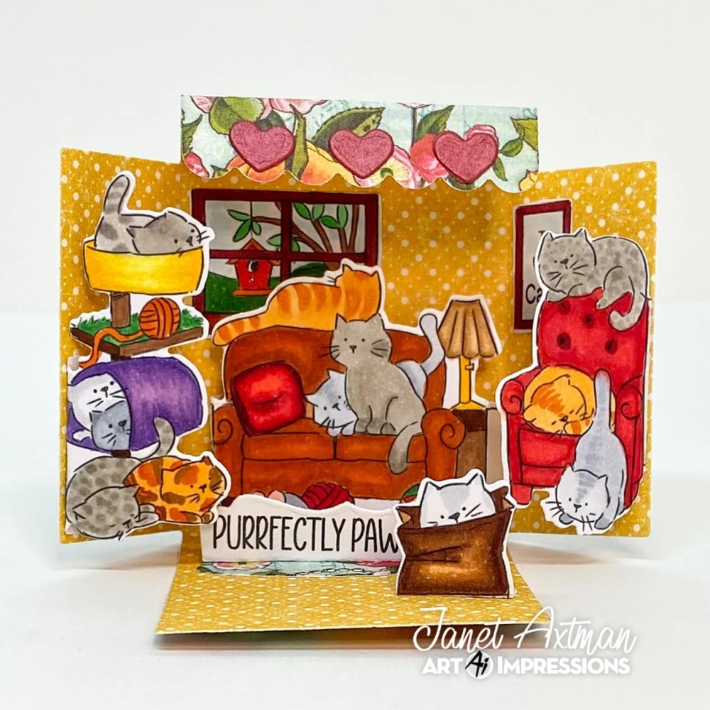 Bild 1 von Art Impressions Clear Stamps with dies MB Cat- Stempelset inkl. Stanzen