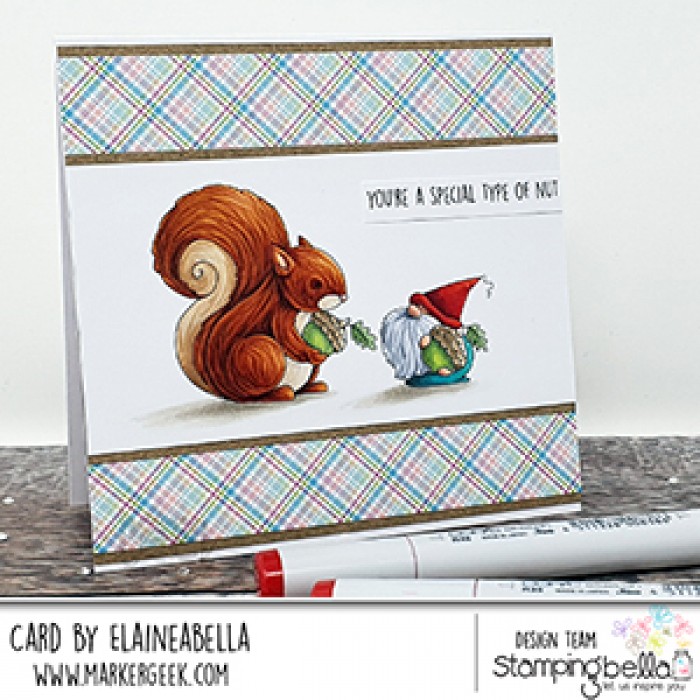 Bild 1 von Gummistempel Stamping Bella Cling Stamp THE GNOME AND THE SQUIRREL RUBBER STAMP