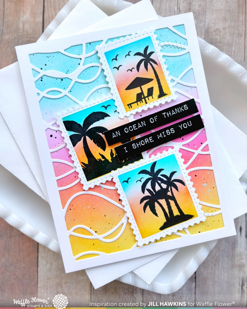 Bild 1 von Waffle Flower Postage Collage Tropical Sunset Stamp Set - Stempel-Set