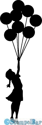 Bild 1 von StempelBar Stempelgummi Mädchen mit Luftballons - fliegend
