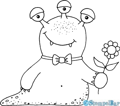 Bild 1 von StempelBar Stempelgummi Monster Gisbert mit Blume