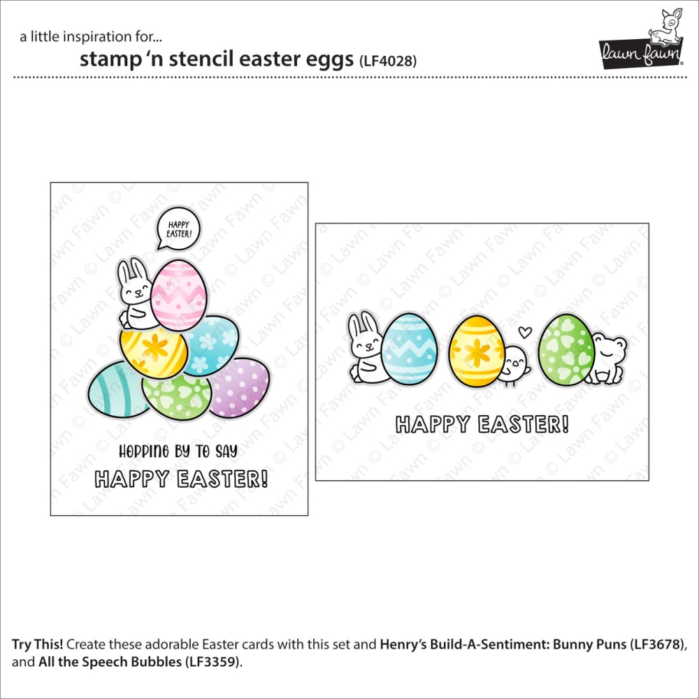 Bild 1 von Lawn Fawn Clear Stamps u. Schablonen - stamp 'n stencil easter eggs