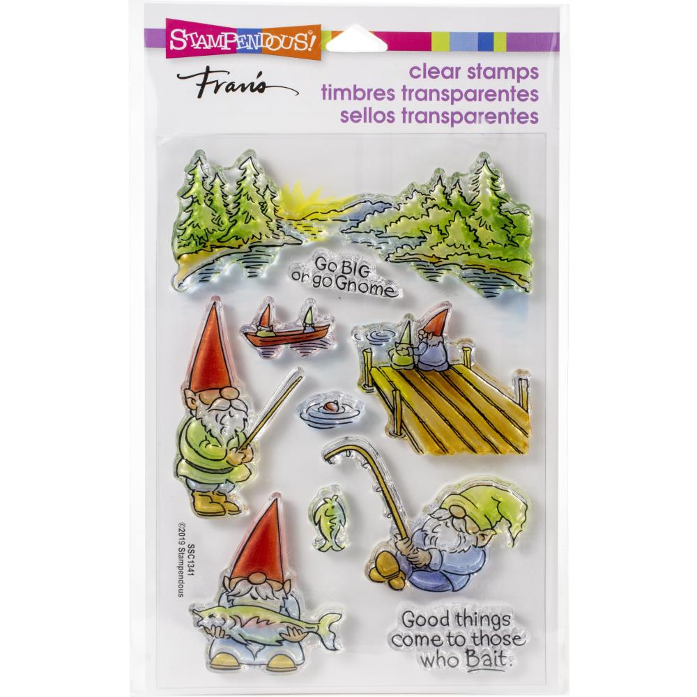 Bild 1 von Stampendous Perfectly Clear Stamps - Gnome Fishing - Gnome beim angeln