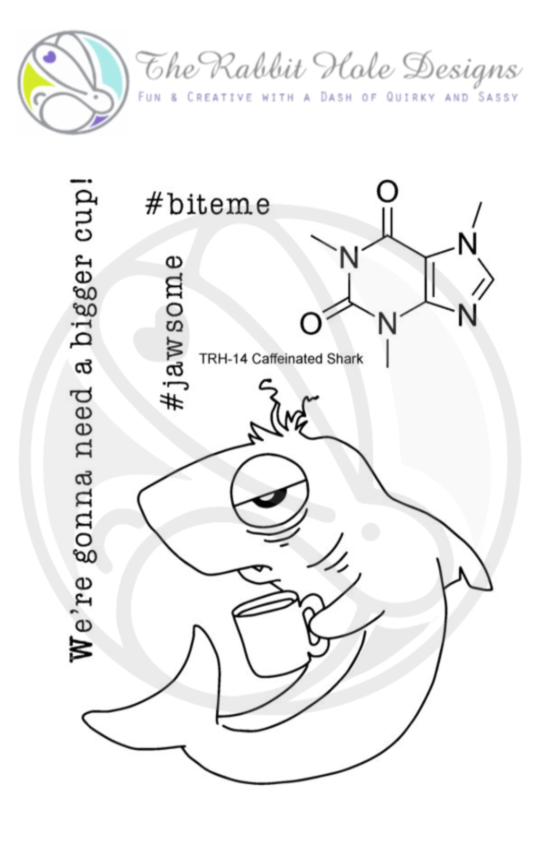 Bild 1 von The Rabbit Hole Designs Clear Stamps  - Caffeinated - Shark - Hai