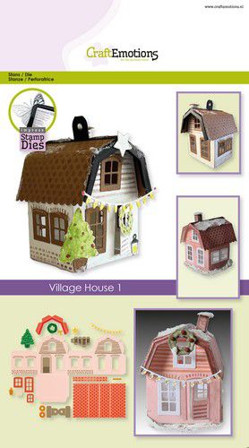 Bild 1 von CraftEmotions Impress stamp Die -  Stanzschablone zum Stempeln - Haus 1