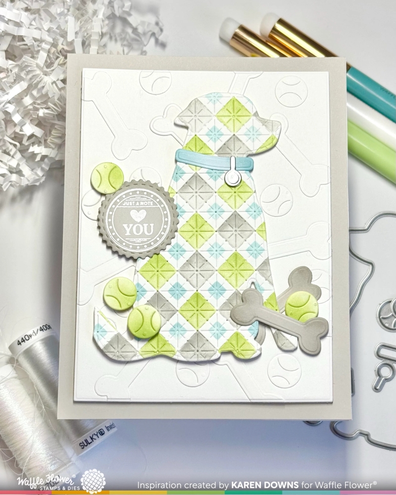 Bild 1 von Waffle Flower Postage Collage Circle Sentiments Stamp Set - Stempel-Set