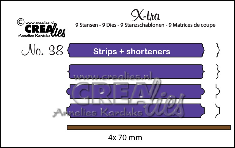 Bild 1 von Crealies - X-tra dies no. 38, Strips & shorteners set B - Stanze Streifen