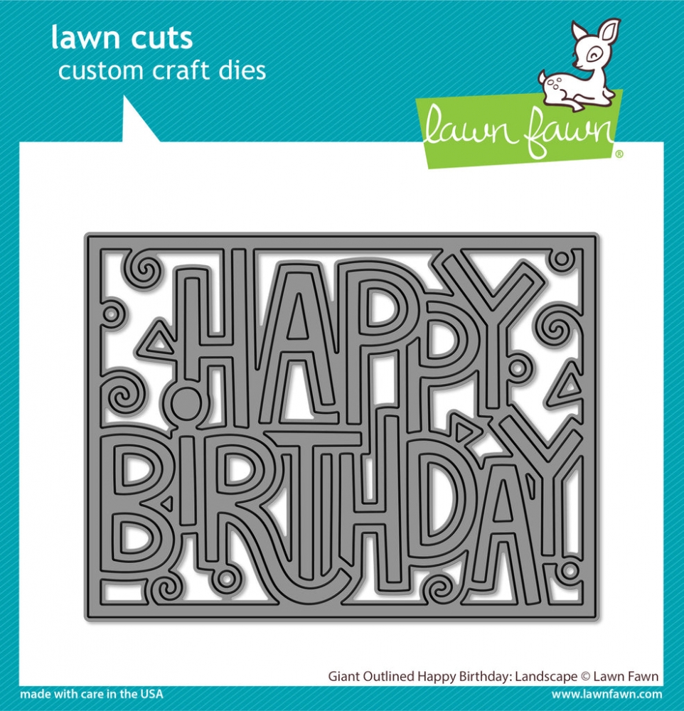 Bild 1 von Lawn Fawn Cuts  - Stanzschablone - giant outlined happy birthday: landscape giant outlined happy bi