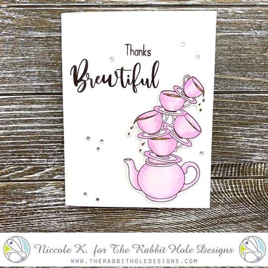 Bild 1 von The Rabbit Hole Designs Clear Stamps - Steeped in Happiness - Kaffeetassen