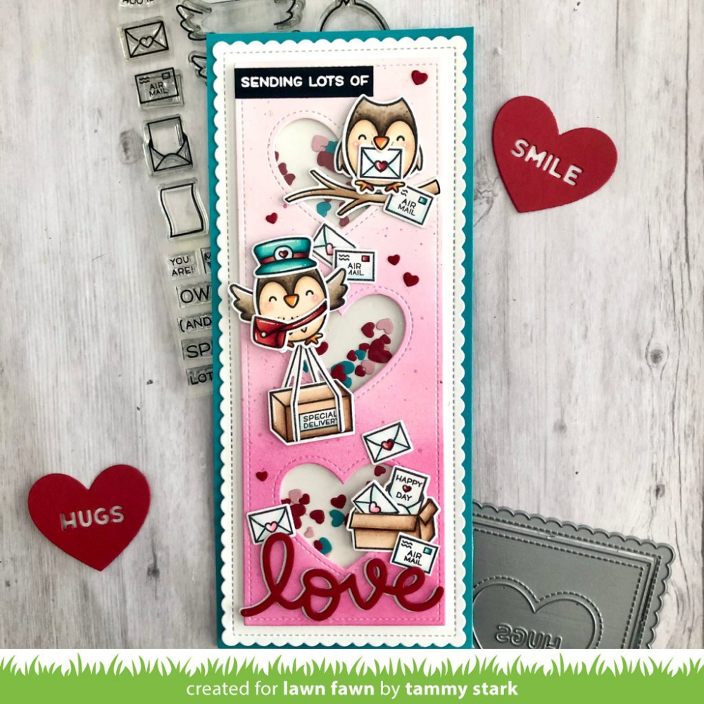 Bild 1 von Lawn Fawn Cuts  - Stanzschablone Scalloped Slimline with Hearts: portrait