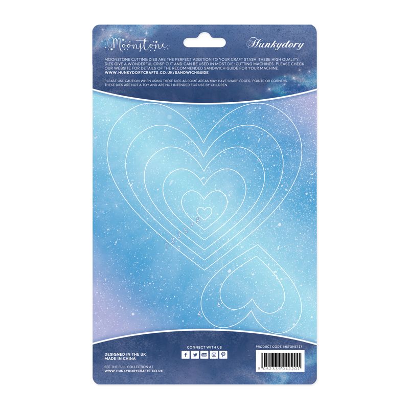 Bild 1 von Hunkydory - Moonstone Nesting Dies - Hearts - Stanze Herzen