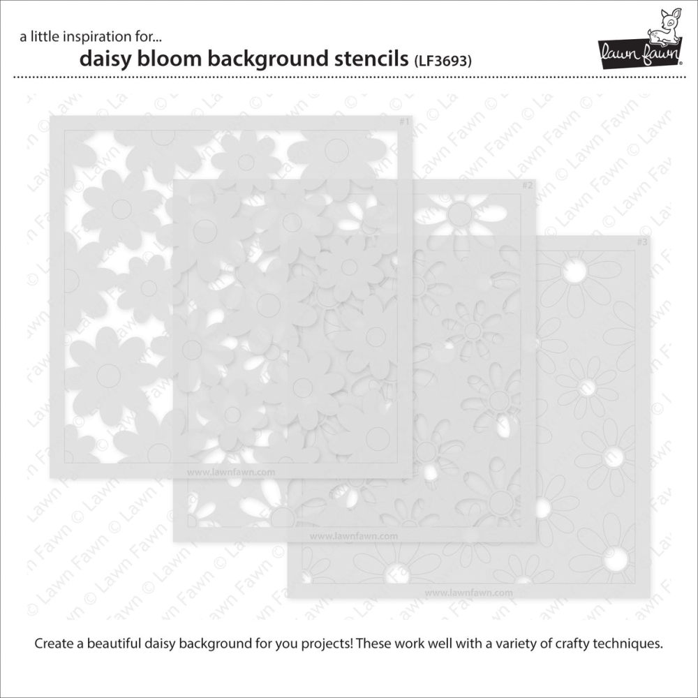Bild 1 von Lawn Fawn Lawn Clippings Stencils - Schablone daisy bloom background stencils